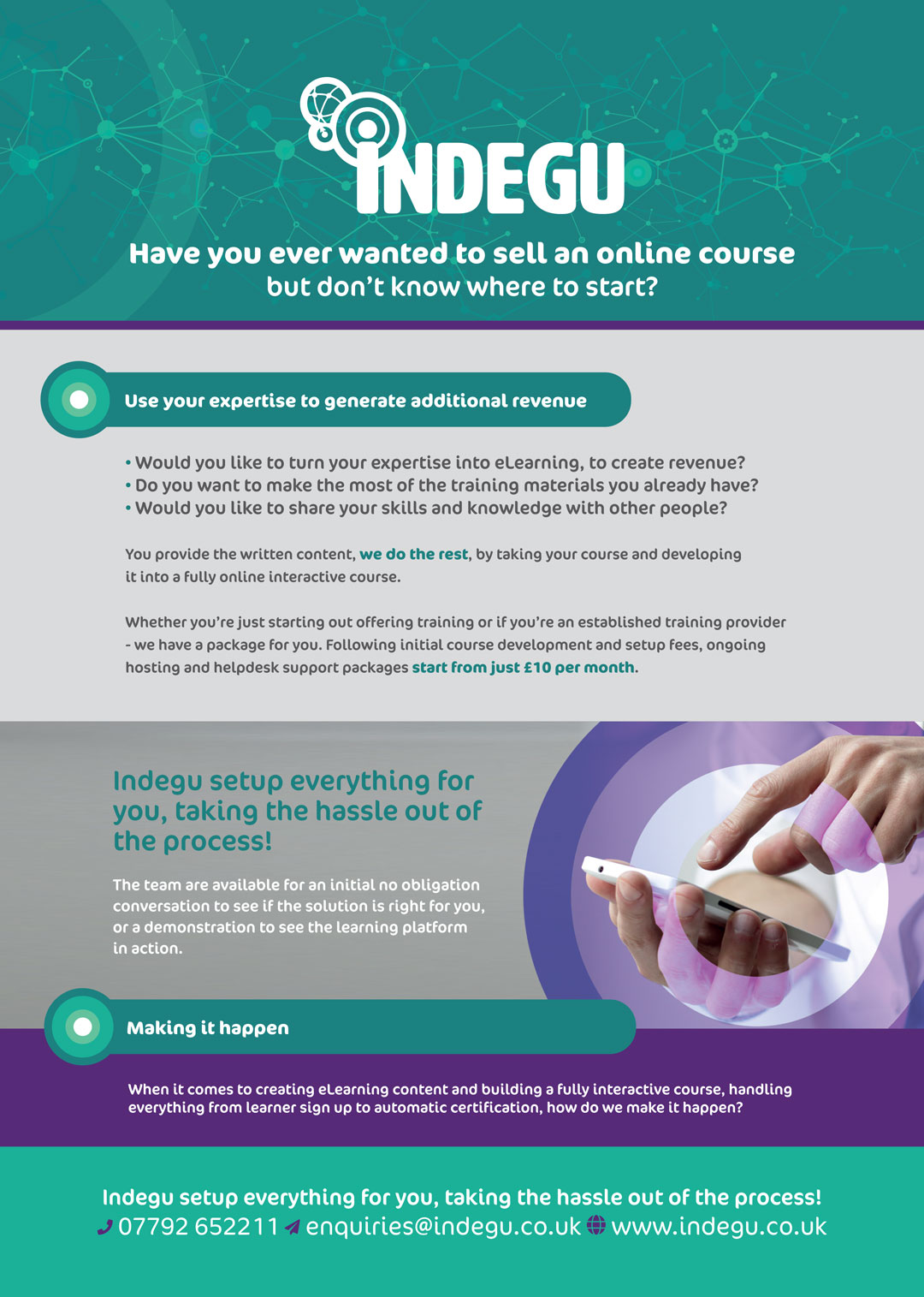 Indegu-Course-Sales-Leaflet Online Media Works Business Space Midlands